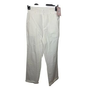 Shop Micas White High Waist Trousers Straight Leg Pants XS‎ New with Tags